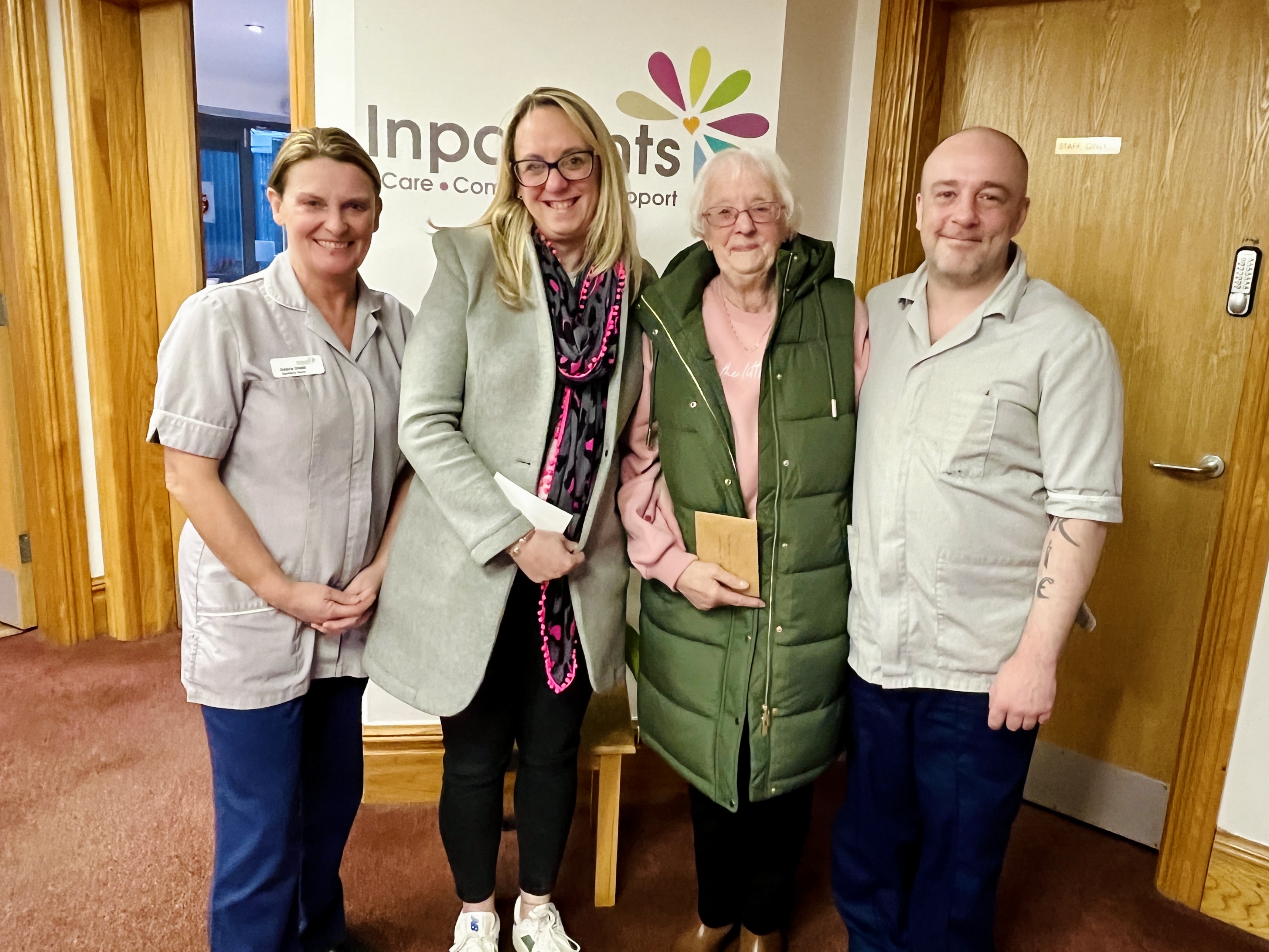 Janine and Christine with Auxiliary Nurses, Debra and Richard (1)