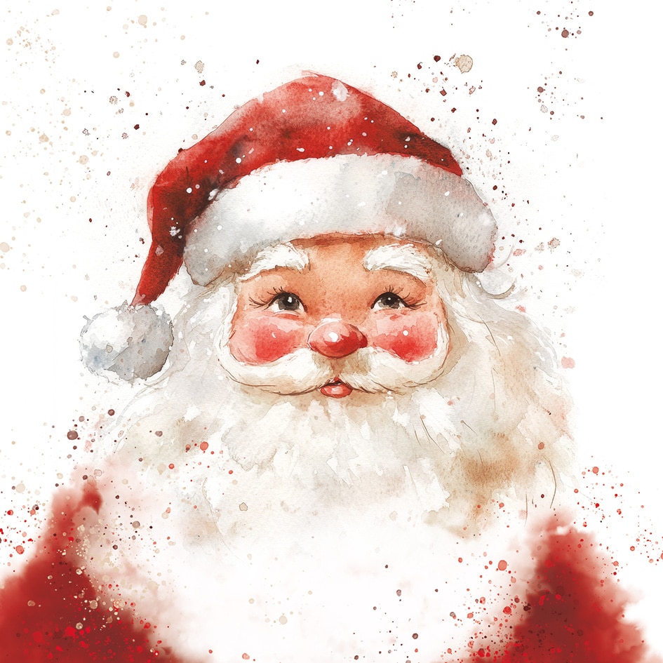 Christmas Card – Watercolour Santa